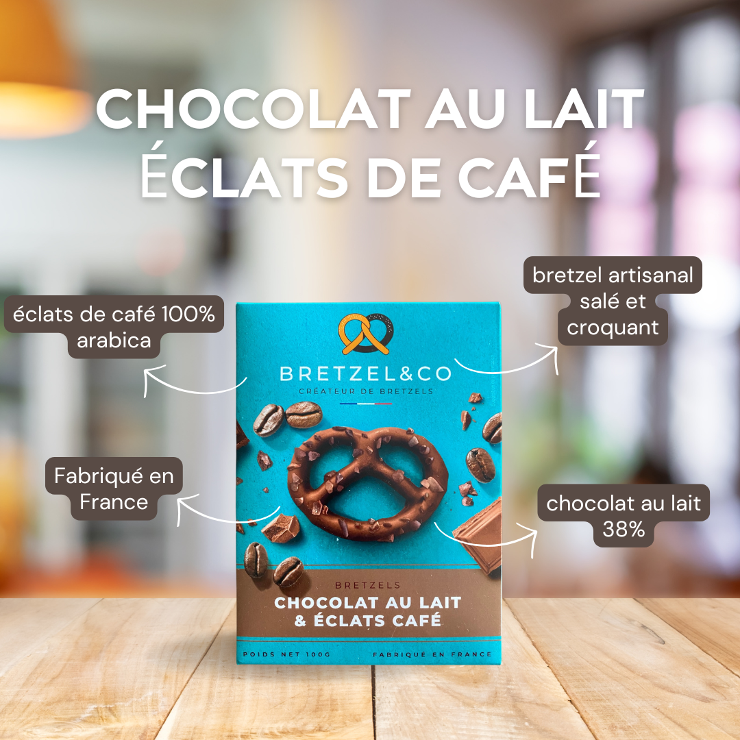 bretzel chocolat au lait - éclats de café