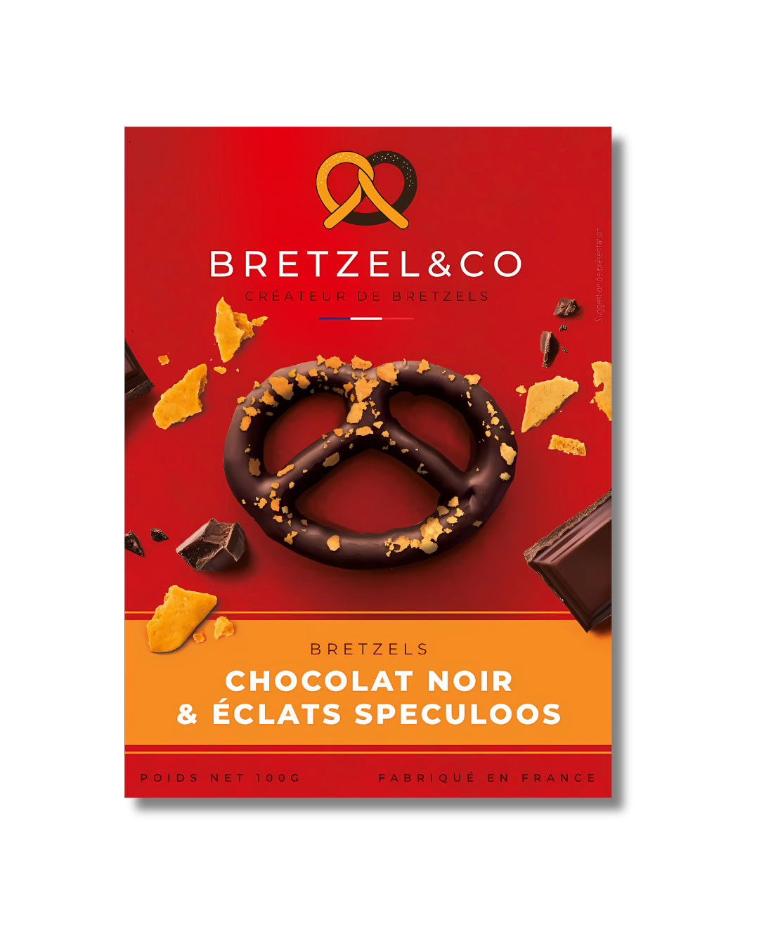 bretzel chocolat noir - éclats de spéculoos