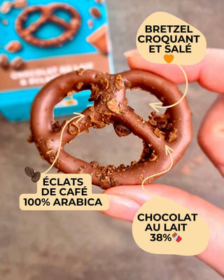 bretzel chocolat au lait - éclats de café