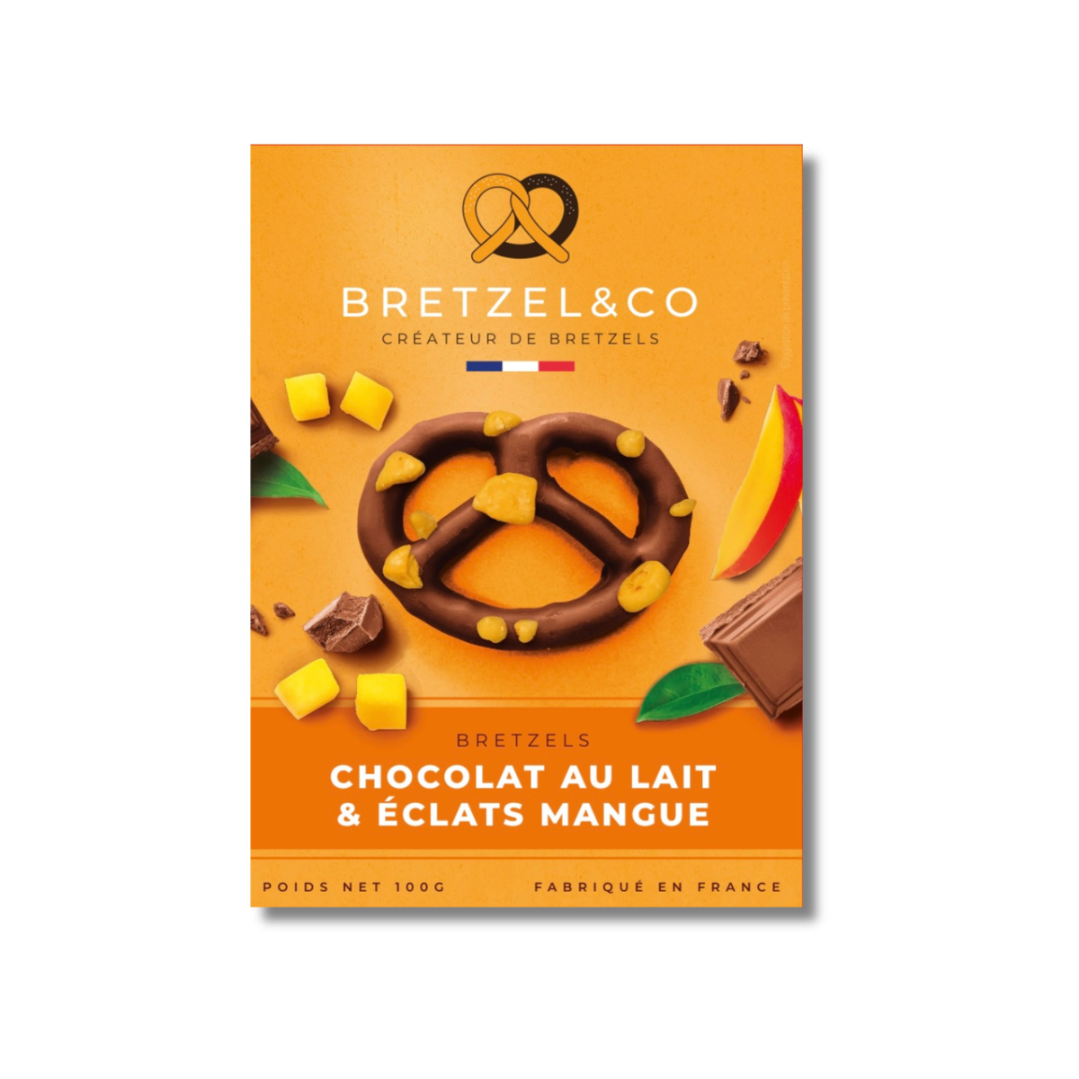 bretzel chocolat au lait - éclats de mangue