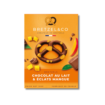 bretzel chocolat au lait - éclats de mangue