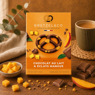 bretzel chocolat au lait - éclats de mangue