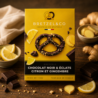 bretzel chocolat noir - citron gingembre