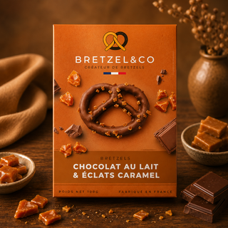 bretzel chocolat au lait - éclats de caramel
