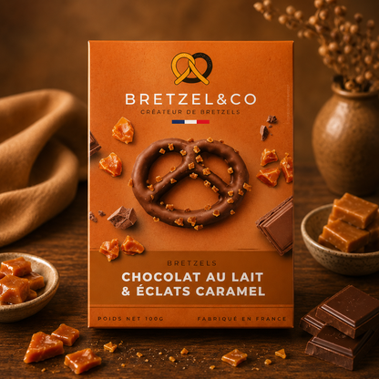 bretzel chocolat au lait - éclats de caramel