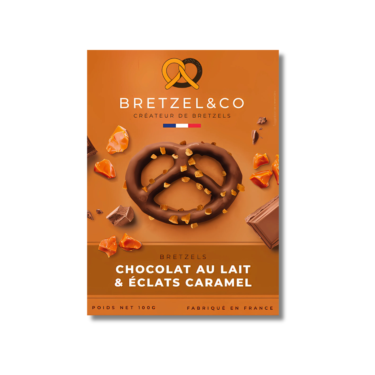 bretzel chocolat au lait - éclats de caramel