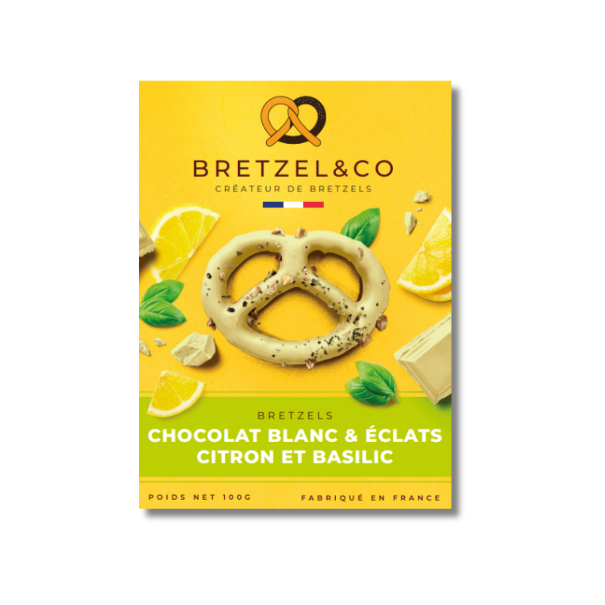 bretzel chocolat blanc - citron et basilic