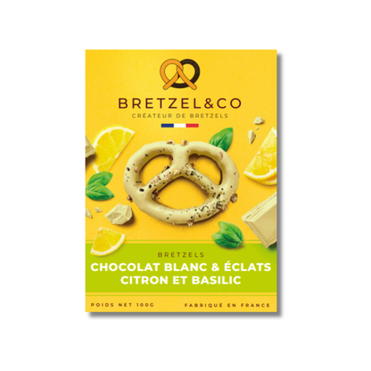 bretzel chocolat blanc - citron et basilic